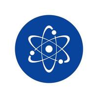 Science atom icon vector isolated on circle background