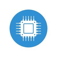 Processor icon vector isolated on circle background