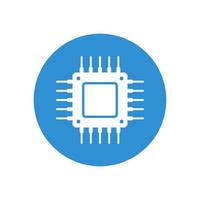 Processor icon vector isolated on circle background