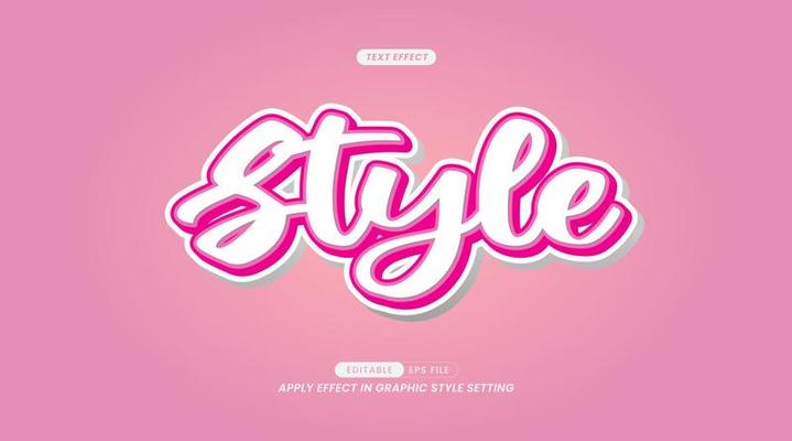 Text Effects Styles, with editable color 3D letters. effects can be used. vector illustration