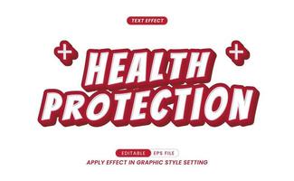 Health Protection text with 3D color effect and vector editable.
