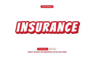 Insurance text with 3D color effect and vector editable.