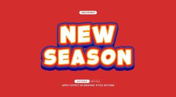 New Season Text Effect, with editable color 3D text. effects can be used. vector illustration