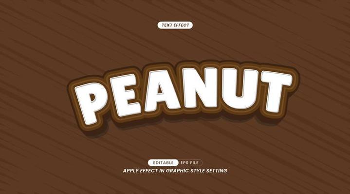 Text Effect - Peanut on Brown Textured Modern Background. Text can be changed and this Effect can be used in Graphic Style settings