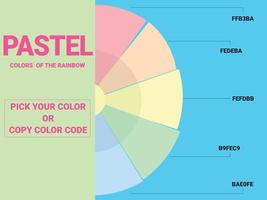 Pastel color of rainbow color palette vector