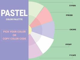 Pastel color palette with color code vector