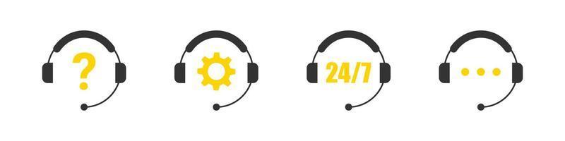 Call center icon. Support icons. Live chat icon. Online web support. Hotline icons. Vector illustration