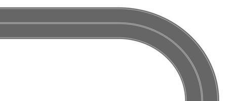 Asphalt turning road top view. Highway part with marking. Roadway element for city map vector