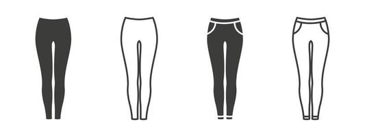 iconos de pantalones. pantalones de mujer o carteles de pantalones. símbolo de la ropa. ilustración vectorial vector