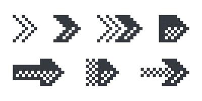 flechas de píxeles arte de píxeles de flechas. iconos de flechas. dirección de las flechas. ilustración vectorial vector