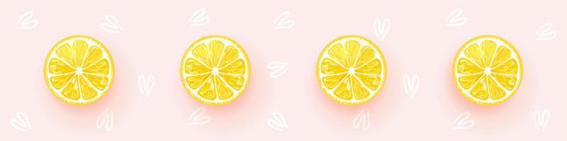 Lemons. Fresh lemon background. Bright color background. Fresh citrus. Vector illustration