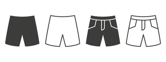 iconos de pantalones cortos. iconos cortos de diferentes estilos. concepto de símbolo de ropa. ilustración vectorial vector