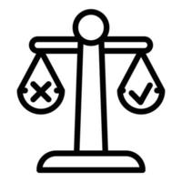 Scale decision icon, outline style vector