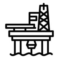 Sea drilling rig icon, outline style vector