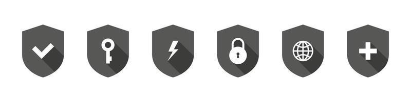 iconos de seguridad iconos de protección. conjunto de iconos de concepto simple de seguridad. ilustración vectorial de estilo plano vector