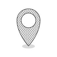 Pin point icon. Location icon with texture. Navigation point sign. Vector illustration
