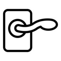 Front door handle icon, outline style vector