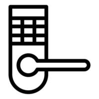 Security door handle icon, outline style vector