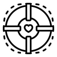 Charity round icon, outline style vector