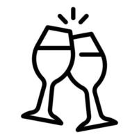 Cups of champagne icon, outline style vector