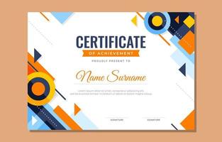 Flat Modern Certificate Template vector