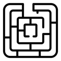 Maze solution icon, outline style vector