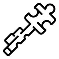 Key solving icon, outline style vector