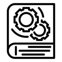 icono de libro técnico, estilo de esquema vector