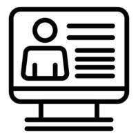 icono de llamada web de negocios, estilo de esquema vector