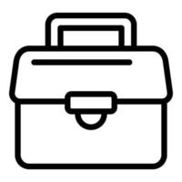 Leather briefcase icon, outline style vector