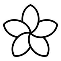 icono de fiesta plumeria, estilo de contorno vector