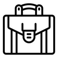 icono de maletín de oficina, estilo de esquema vector