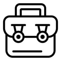 Manager suitcase icon, outline style vector