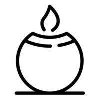 Spa candle icon, outline style vector