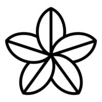 icono de plumeria champa, estilo de esquema vector