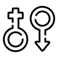 Human genre signs icon, outline style vector