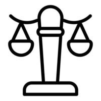 Judge balance icon, outline style vector