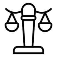 Judge balance icon, outline style vector