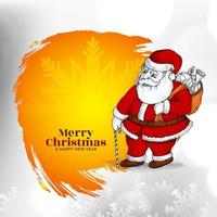 Merry Christmas festival greeting background with santa claus design vector