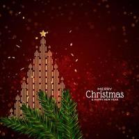 Merry Christmas festival greeting background with stylish christmas tree vector