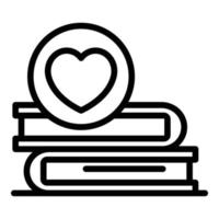 Health books icon, outline style vector