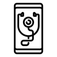 Clinic phone medicine icon, outline style vector