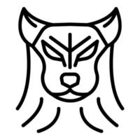 icono de lobo animal, estilo de esquema vector