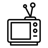 Television device icon, outline style vector