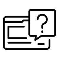 Question online icon, outline style vector