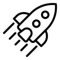 Startup rocket icon, outline style vector