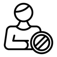Declined candidate icon, outline style vector