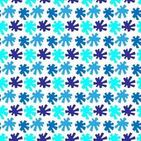 patrón transparente de copo de nieve azul brillante sobre fondo blanco. patrones sin fisuras de tela de línea floral geométrica. diseño para textiles, papel pintado, ropa, telón de fondo. ilustración vectorial estilo retro moderno. vector