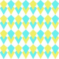 Abstract geometric line graphic crystal diamond shape seamless pattern yellow blue on white background. Modern retro design vector for textile, wallpaper, clothing, backdrop, tile, wrapping, fabric.
