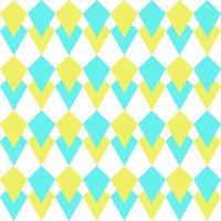 Abstract geometric line graphic crystal diamond shape seamless pattern yellow blue on white background. Modern retro design vector for textile, wallpaper, clothing, backdrop, tile, wrapping, fabric.